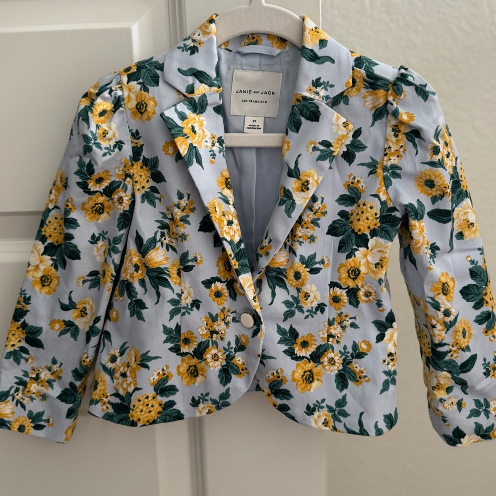 Janie and Jack Floral Toddler Girl Blazer jacket 2T